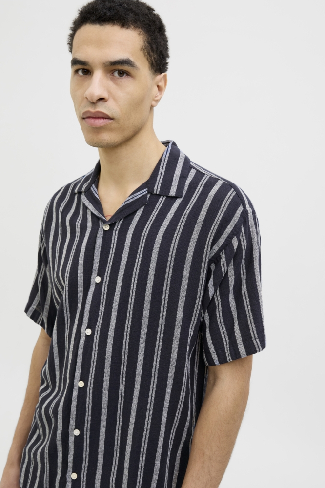 JJEENZO STRIPE RESORT SHIRT SS SN 12268457 SKY CAPTAIN